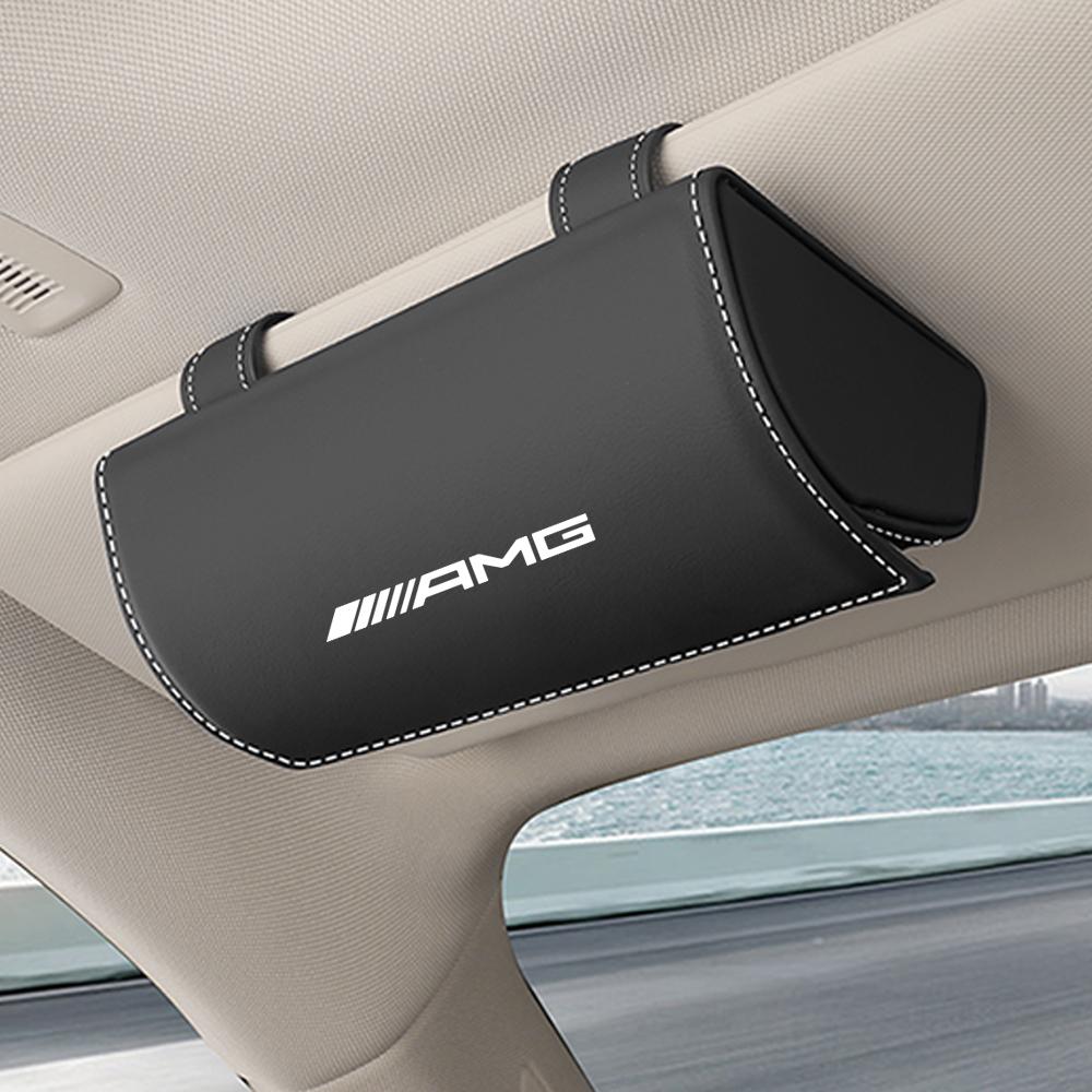 

New Sun Visor Glasses Holder Premium Wear-Resistant Sunglasses Protective Box For Mercedes Benz AMG A C E S G Class GLC CLE CLA чёрный