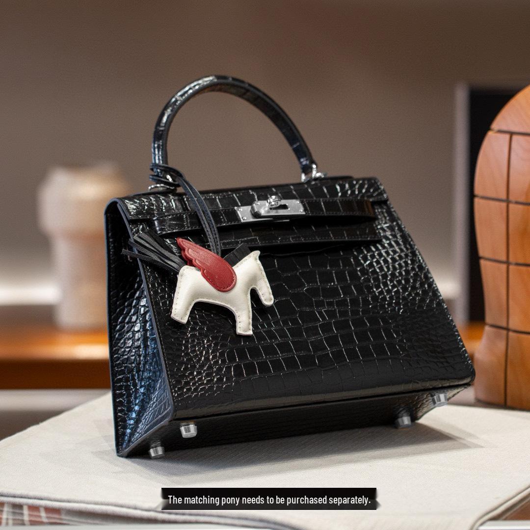 

Сумка Kelly з коров ячої шкіри з крокодиловим візерунком: Універсальна сумка кросбоді на плече з високоякісної шкіри для жінок