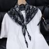 New simulated silk triangle scarf women's cashew flower small shawl neck protection silk scarf scarf fashion versatile scarf