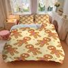 3Pcs Gingerbread Man Printed Bedding Set, Breathable And Soft,(Includes 1 Duvet Cover And 2 Pillowcases, Quilt Not Included) Yy250815192