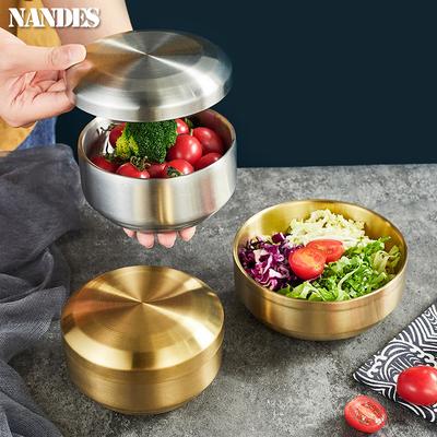 Korejská miska na kimchi 304 nerezová ocel dvojitá miska na rýži miska na polévku miska na vařenou rýži dětské misky na rýži proti opaření