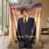 Coperta in Flanella Personalizzata Harry Styles Stampa il Tuo Nome Testo Morbida Calda Coperta Regalo di Festa
