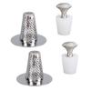 2 Pcs Bathroom Sink Drain Strainers with Silicone Plug Stainless Steel Anti Clogging Bathroom Sink Hair Catchers for