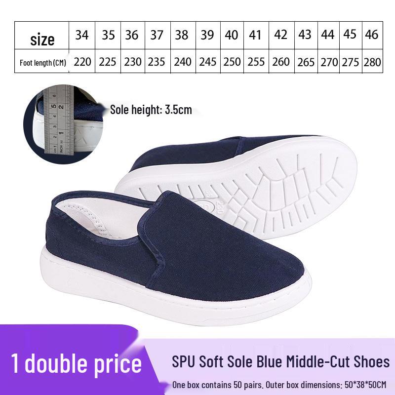 Dustproof Anti-static PU Mid-cut Soft Sole Work Shoes for Cleanroom