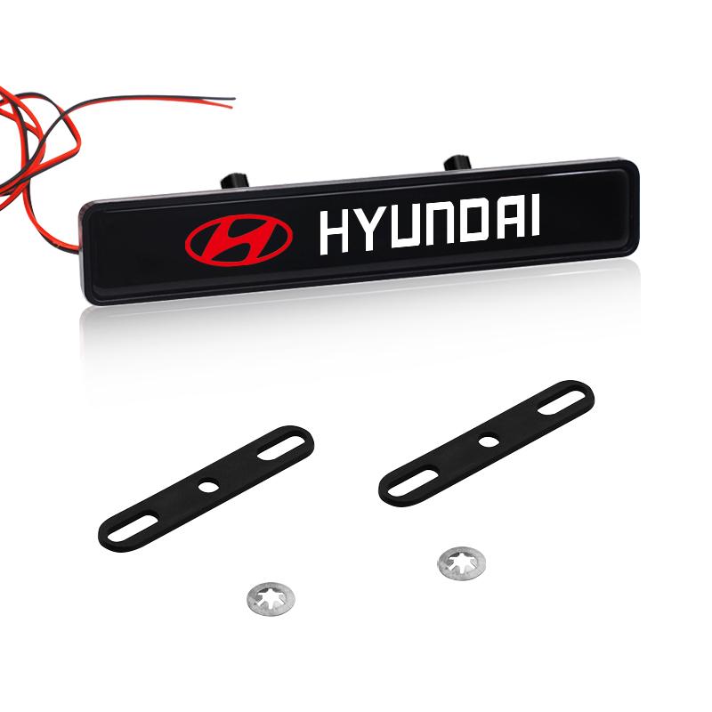 1Pcs Car Front Grille Badge Head Grill Emblem LED Light For Hyundai Fe Sonata Solaris Azera Creta I30 IX25 IX35
