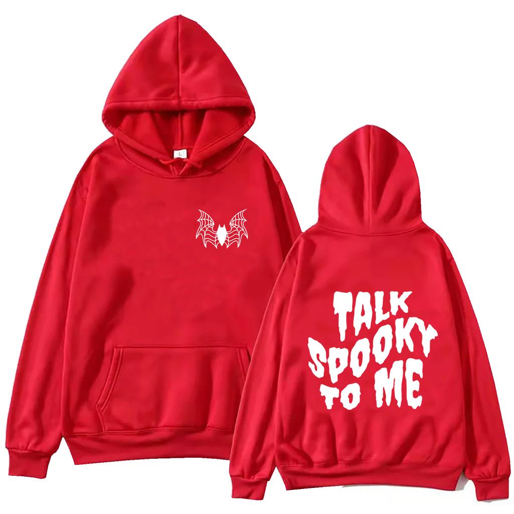 Talk Spooky To Me Halloween Spooky Hoodie Women and Man Printing Spring and Summer Halloween Party Casual Long Sleeve
