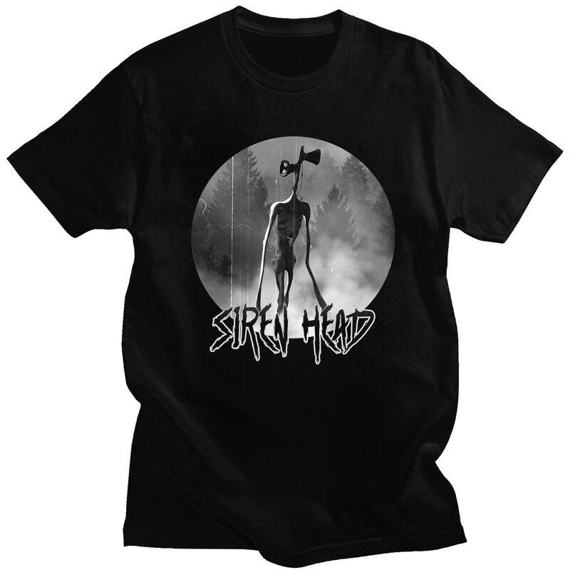 Fashion Creepy Siren Head Horror T Shirts Unisex Tshirts Streetwear Casual Graphic Tee Tops Loose Oversized Clothes
