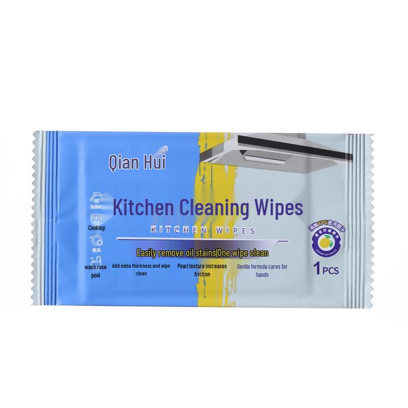 Powerful Degreasing Kitchen Wipes: Thick Disposable Wet Wipes for Cleaning Heavy Oil Stains on Range Hoods.