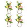 Easter Bunny Eggs Napkin Ring Spring Home Decoration Artificial Plants Napkin Holder Buckles 2026 Happy Easter Party Supplies