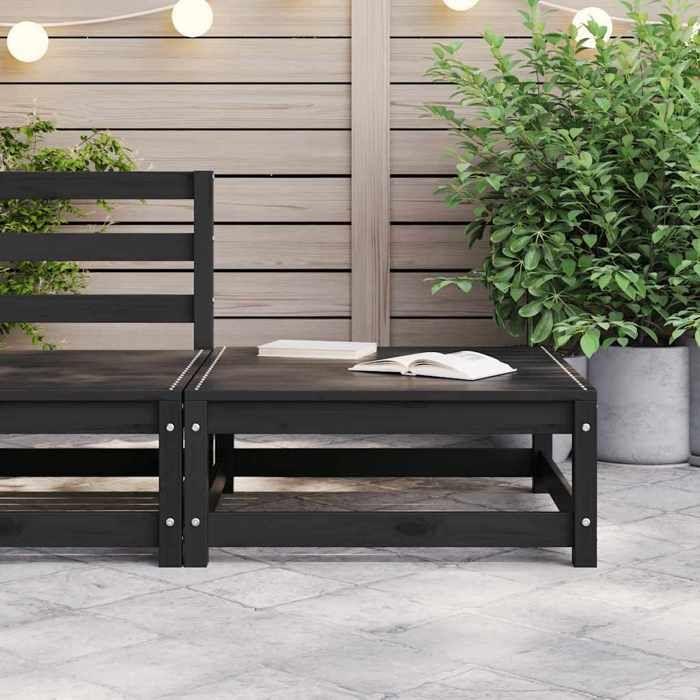 VidaXL Repose-pied de Jardin Repose-pied de Patio Meuble de Terrasse Meuble de Jardin Tabouret d'Extérieur 70x70x30 cm Noir 805674