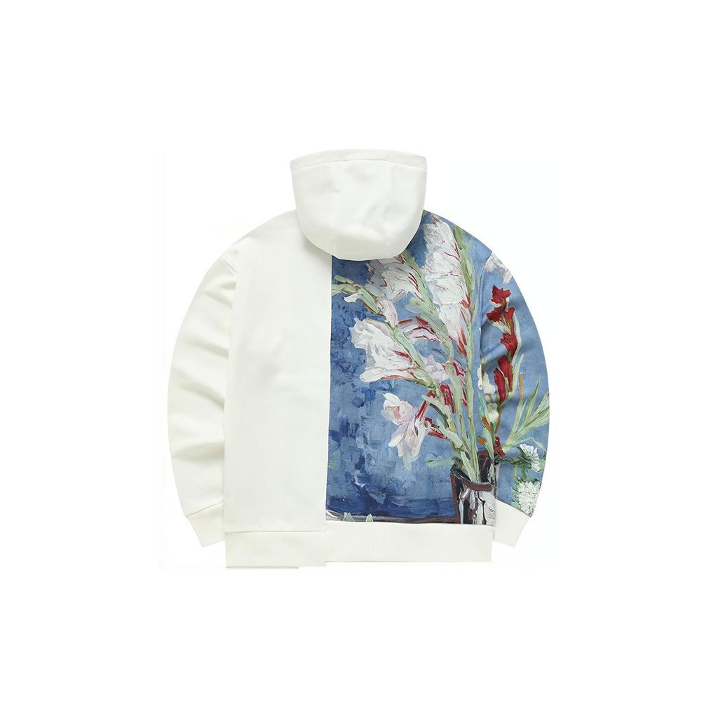 FILA X Van Gogh Museum Logo Print Color Block Sports Knit Sweatshirt Women sweatshirts Cloud-White F11W218214F-WT