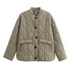 Jnleaog Autumn New Women's Clothing Fashion Style French Fashion All-Match Leopard Print Lining with Thread Collar Cotton-Padded Coat