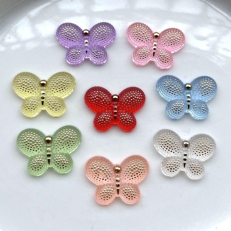 20pcs 18mm * 25mm color 3D butterfly rhinestone DIY jewelry production, wedding hair accessories, decorative accessories