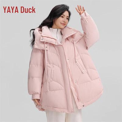 2025 Women's Mid-Length Hooded Down Jacket YE4B606401A