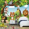 Custom 3D Photo Wallpaper For Kids Room Cartoon Animal Tiger Lion Poster Children Room Bedroom Wall Decoration Mural Wallpaper