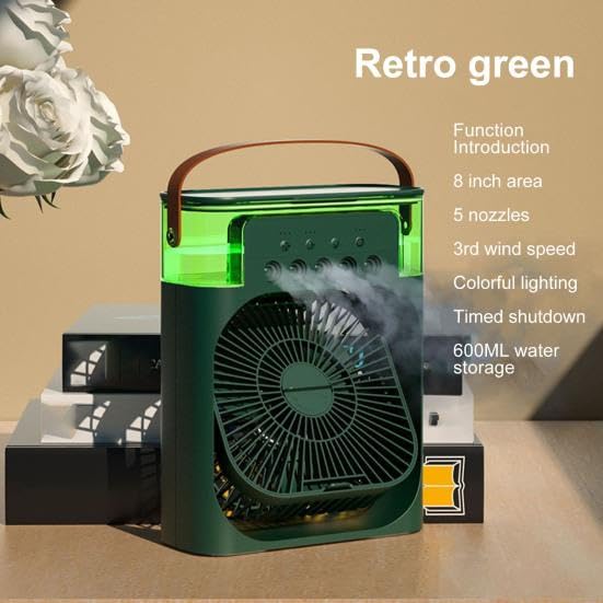 Tragbarer Hydrocooling Luftkühler Ventilator mit Luftbefeuchter 3 Geschwindigkeiten Haushalt Kleine Klimaanlage Schreibtisch Kühlventilator für Büro Reisen