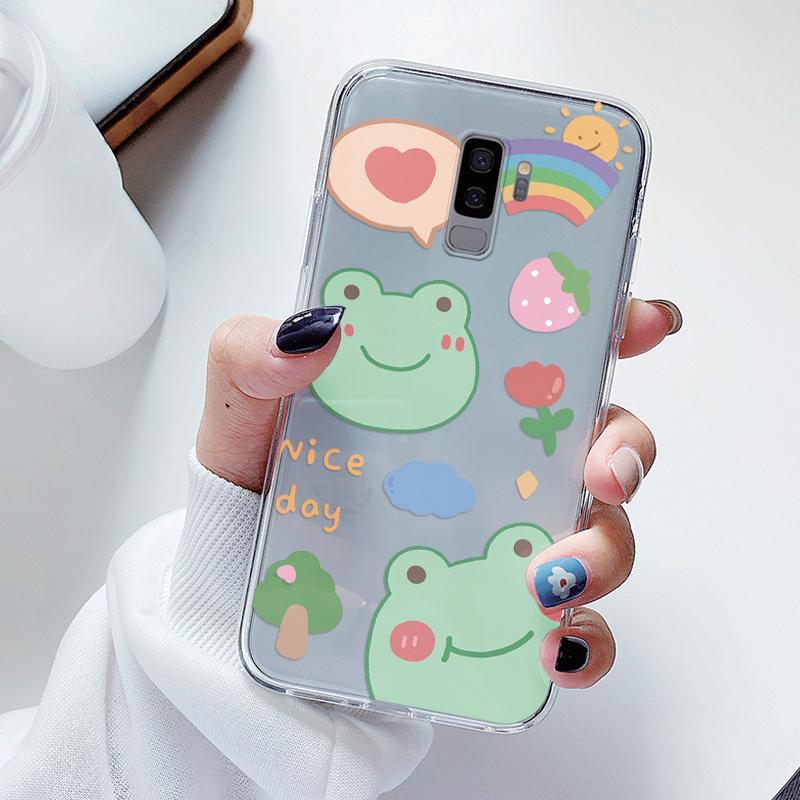 For Samsung Galaxy S9 S 9 Plus Phone Case Cartoon Back Cover Transparent Soft Silicone Flower Funda For Samsung s9 S9+ Cute Capa