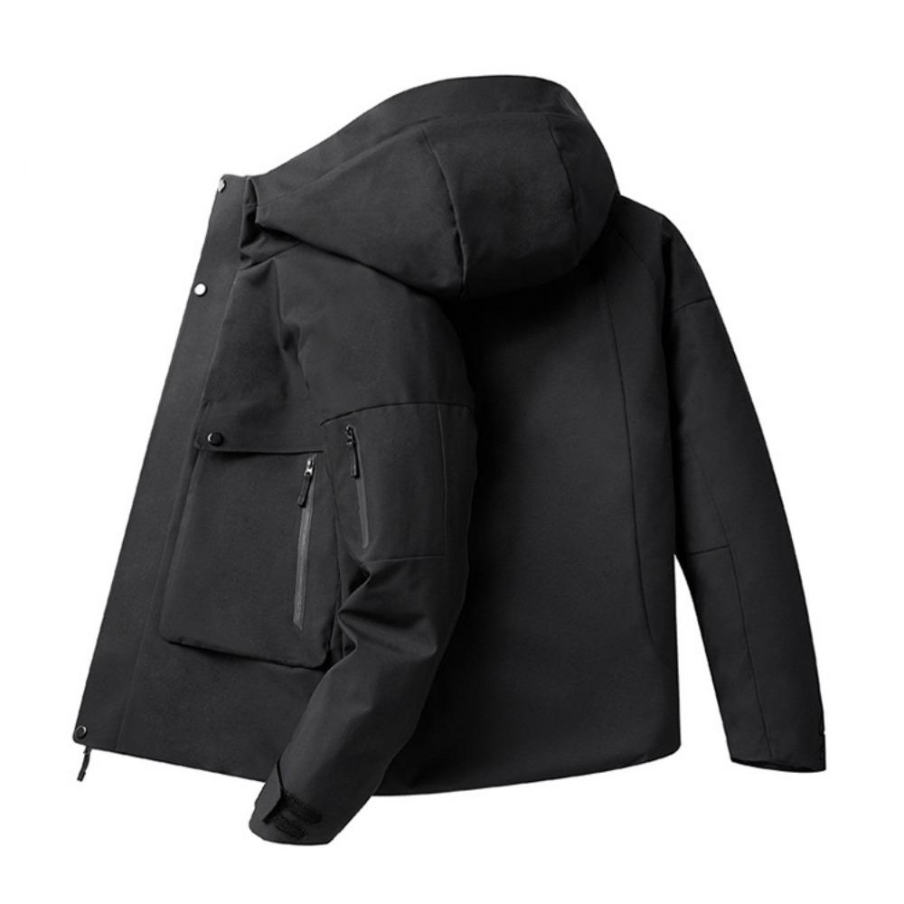 Autumn and Winter Fashionable Trendy Waterproof Warm Hooded Work Jacket Men's Casual Loose Sports Large Size High Quality Coat