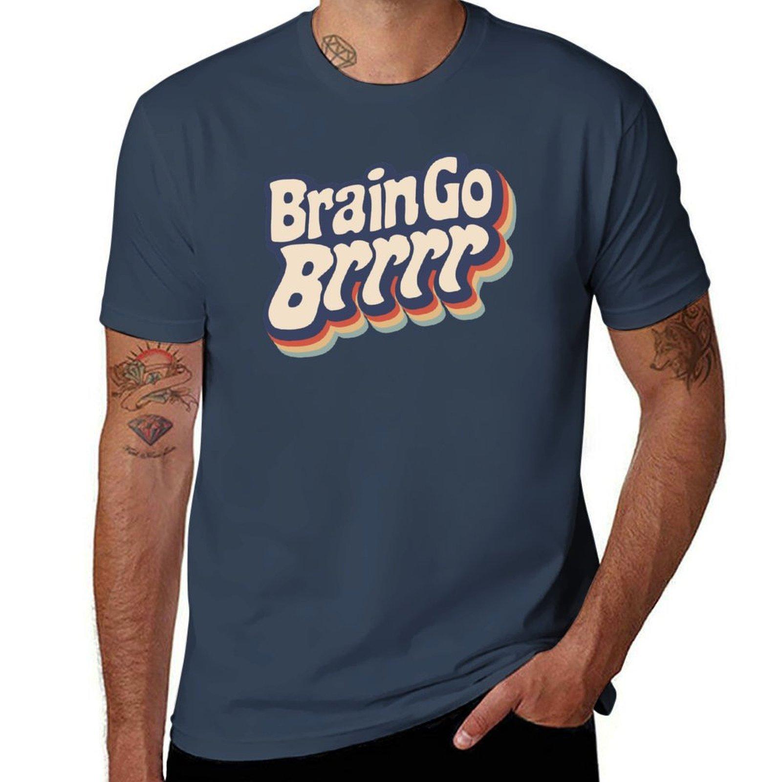Футболка Brain Go Brrrr аниме футболки для мужчины футболка мужчина дизайнерская футболка S