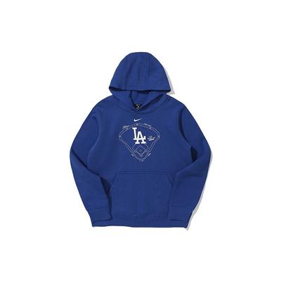Nike X MLB Hoodie Los Angeles Dodgers Buchstaben Logo Print Pullover Langarm Kinder Hoodies Dunkelblau 3Z3B7SBF7-LAD