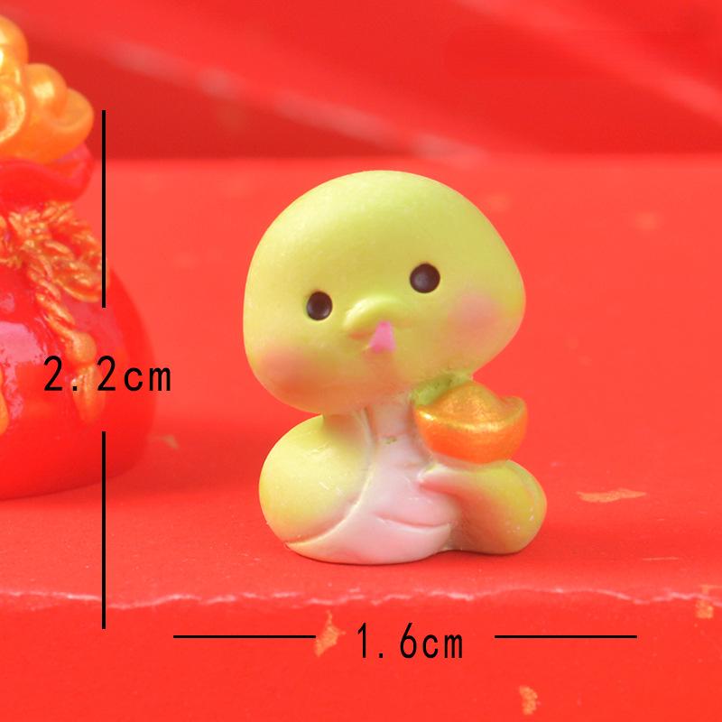 Cute Little Green Snake New Year OrnamentHome Desktop DecorationSimulation Resin Handicraft