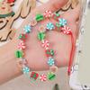 Ingenious Christmas Phone Wrist Strap Mobile Phone Chain Beaded Keychain Wristlet Lanyard Anti-lost for IPhone AirPods Samsung