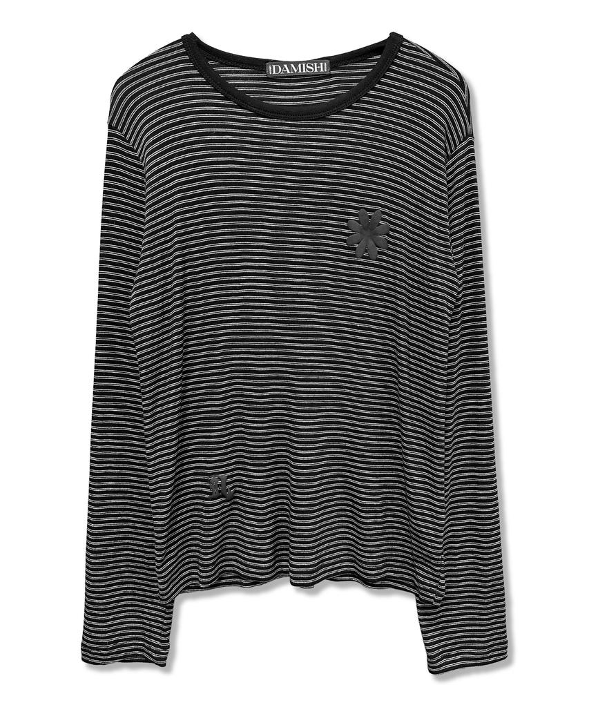 Damiswi Teen Stripe Symbol Logo Long Sleeve_Black