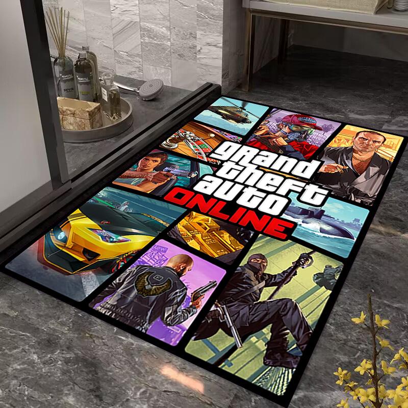 Grand Theft Auto Online: Covor de Aventură cu Octan Ridicat Potrivit pentru toate anotimpurile Decor Acasă Modă Cadouri de Crăciun Artă
