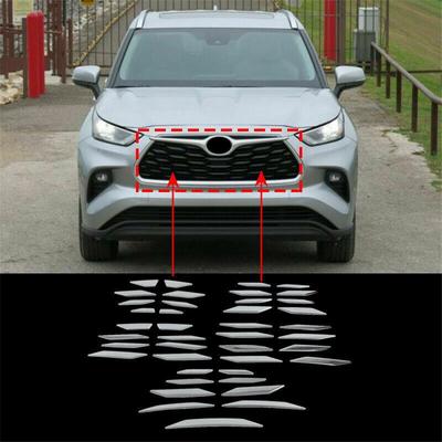 For Toyota Highlander 2020-2022 Chrome Stainless Front Bumper Grille Decal Trim