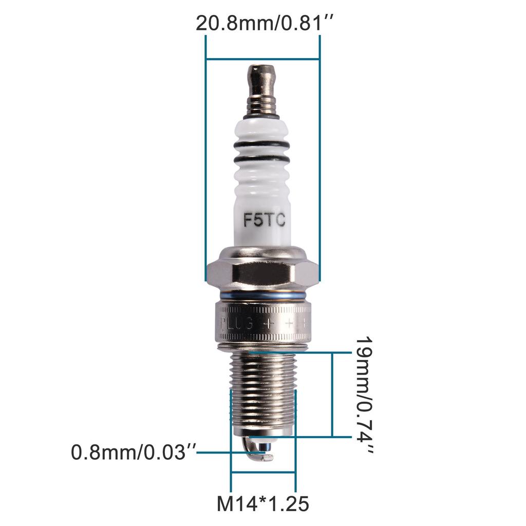 E6TC-F5TC-L7T-A7TC-D8TC Single-Pole Spark Plug for Motorcycles, ATVs, and Off-Road Vehicles