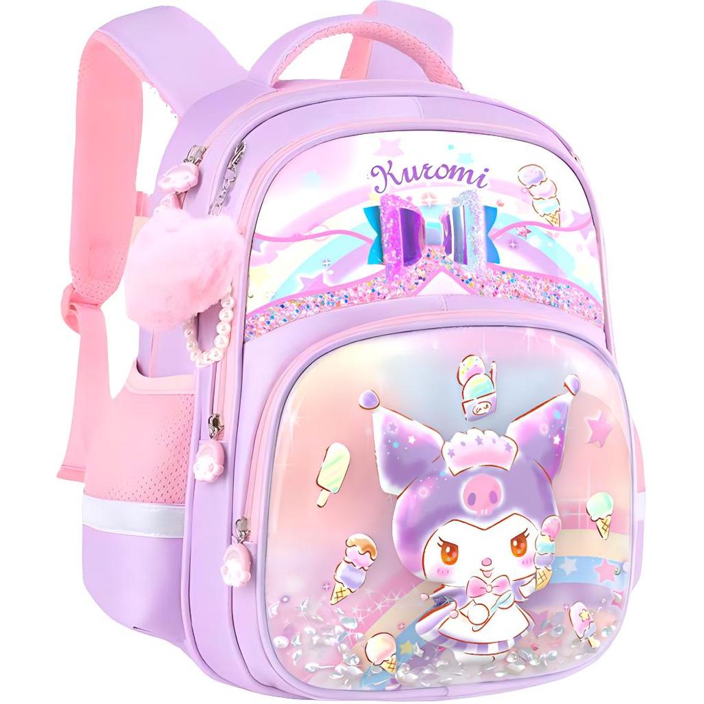 New Sanrio Polyester Student Bag Regular Kids' My Melody Pink/Kuromi Purple MH-DB66109