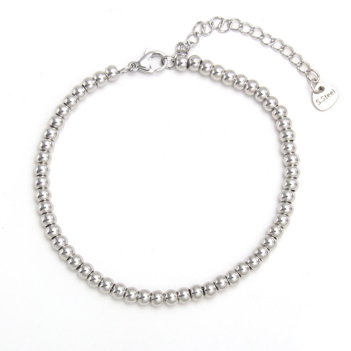 

Золотий еластичний мотузковий браслет з намистинами з нержавіючої сталі 304 (2-10мм)