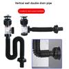 Universal Flip Stainless Steel Washbasin Sink Drainage Pipe Kitchen Bathroom Wall Mount Anti Odor Drain Pipe Rust-proof