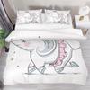 Boys Cartoon Elephant Duvet Cover Lovely Animal Theme Bedding Set Full For Girls Boys Kawaii Room Decor Microfiber Quilt Cover