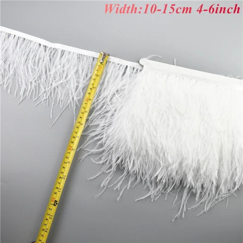 1Meters White Black Pheasant Feathers On Tape Ribbon Turkey Ostrich Fringe Feather Trim Goose Marabou Sewing Clothes DIY Plumes