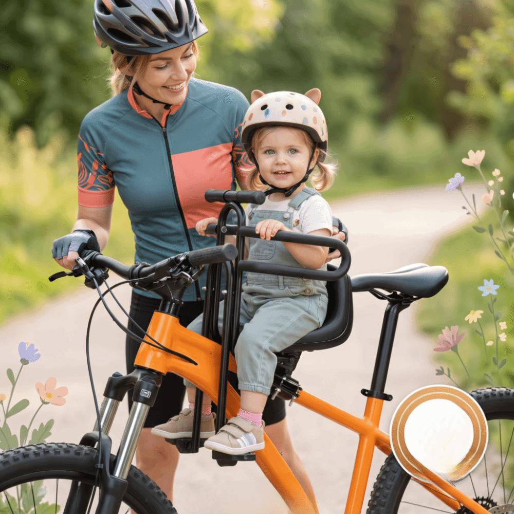 Vollumschließender sicherer Fahrrad-Kindersitz, vorne montiert, Mountainbike-Kindersitz, Radfahren