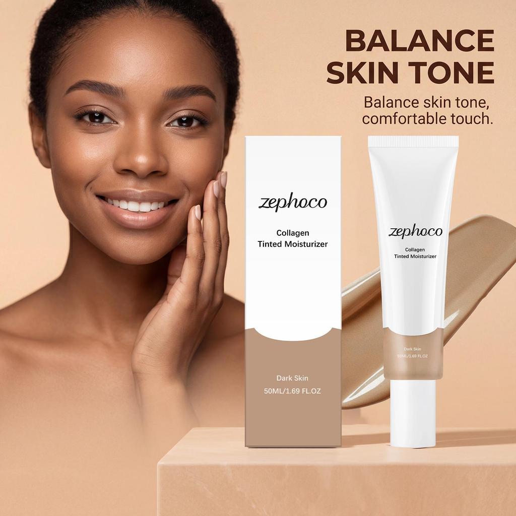 Zephoco Hydrating Tinted Moisturizer – Deep Tone, Breathable, Soft Feel, Easy Spread
