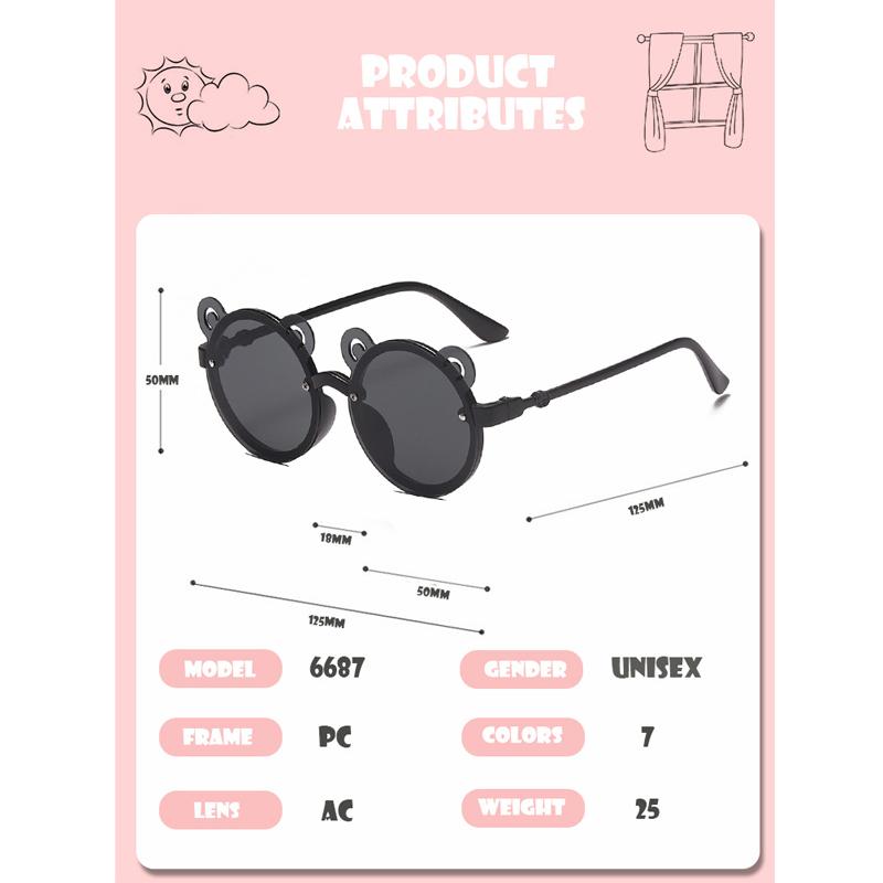 New Children's Sunglasses Anti-uv Fashion Sunglasses Baby Boy And Girl Sunglasses Cartoon Bear