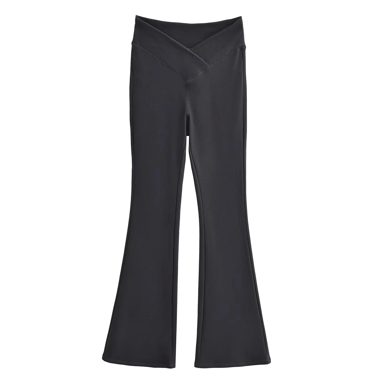 

LULU 2025 Весенние Вельветовые Брюки Клеш - Сексуальный Американский Стиль V-образная Талия Эластичные Утягивающие Повседневные Small