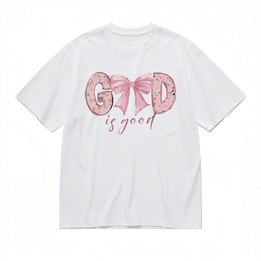 

Women s Fashion Slight Stretch Classic T-Shirt Inspirational Bow Design Tee S