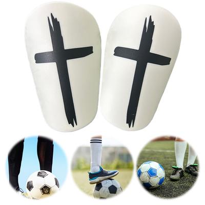 1 Paar Mini-Fußball-Schienbeinschoner Kreuz Klein Fußball-Schienbeinschoner Stoßdämpfend Fußball-Beinschutz für Männer Frauen