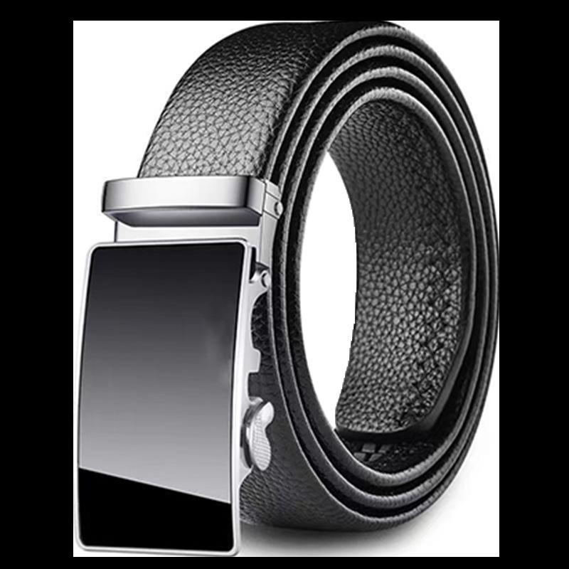 Men's Durable Automatic Buckle Leather Belt - Versatile Youth Business Trend Waistband