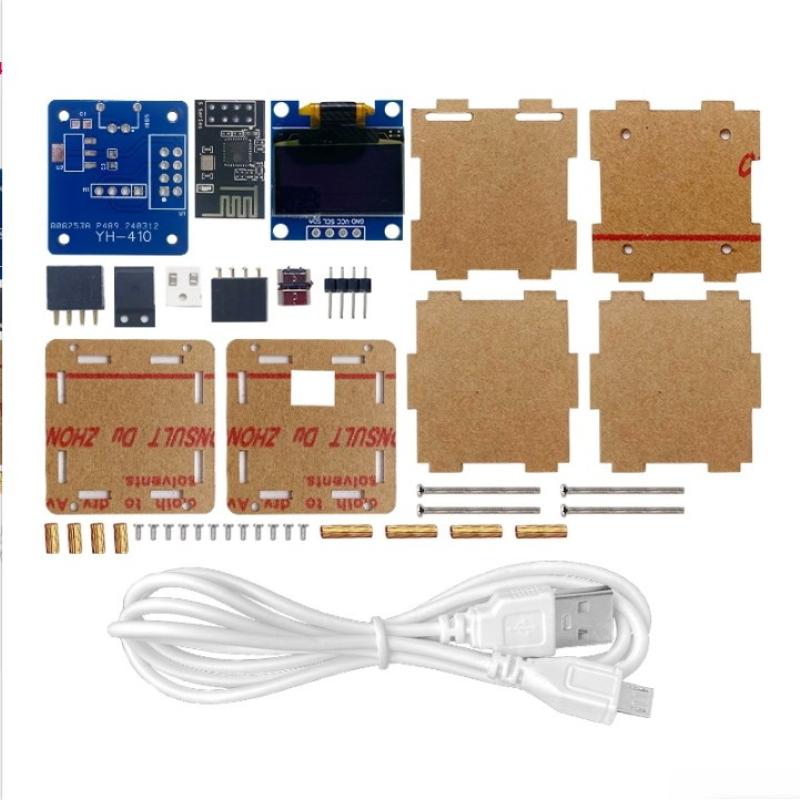 1 Set Wifi Digital Clock Esp8266 Mini Weather Clock Diy Soldering Kit Electronic Multifunctional Weather Station