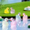 Micro Landscape Cartoon Cute Glow-in-the-dark Color Swan Animal Resin Decoration Diy Decorative Accessories Desktop Decoration