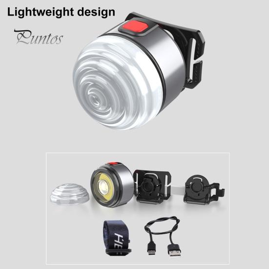 Venkovní čelovka magnetické pracovní světlo 60stupňově nastavitelná dobíjecí vodotěsná lampa s klipem na klobouk LED světlo na kolo