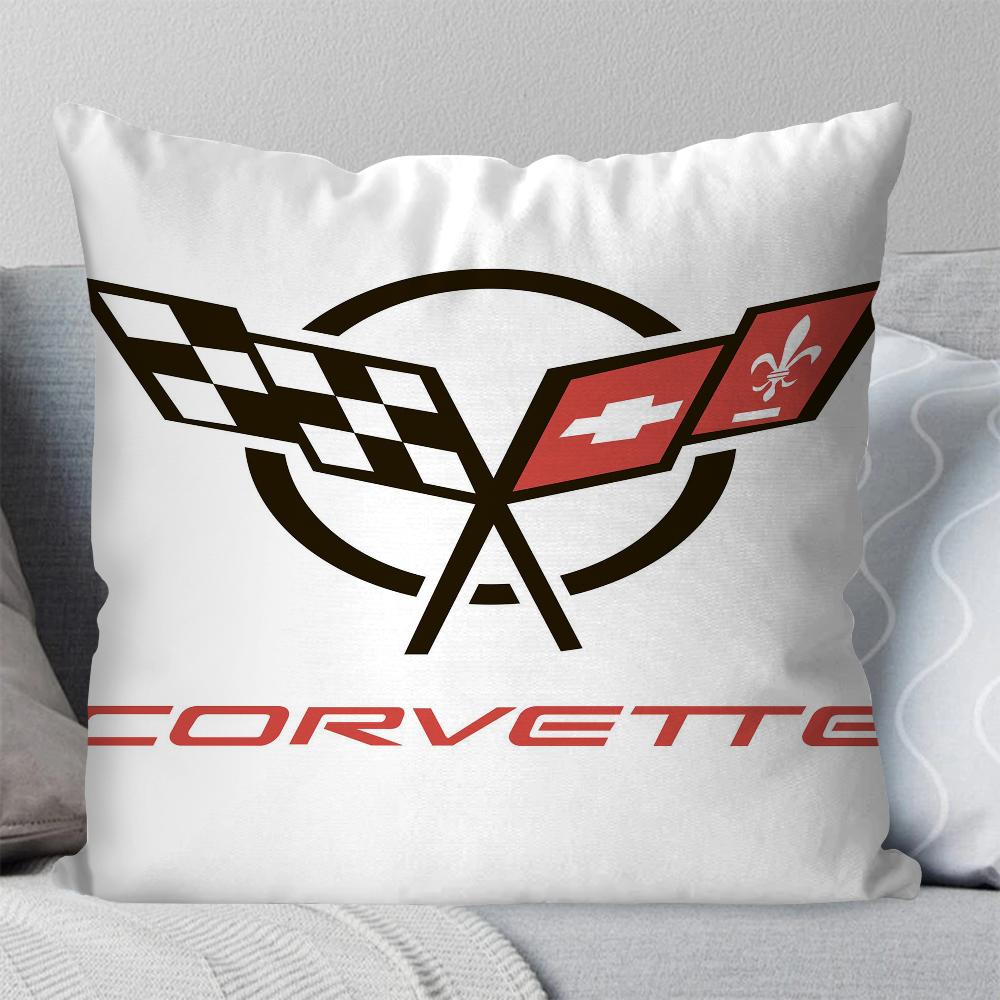 Cool Car C- Corvette Pillow Case Square Pillow Bedroom Sofa Leisure Comfort Cushion Car Living Room Home Decoration 40X40