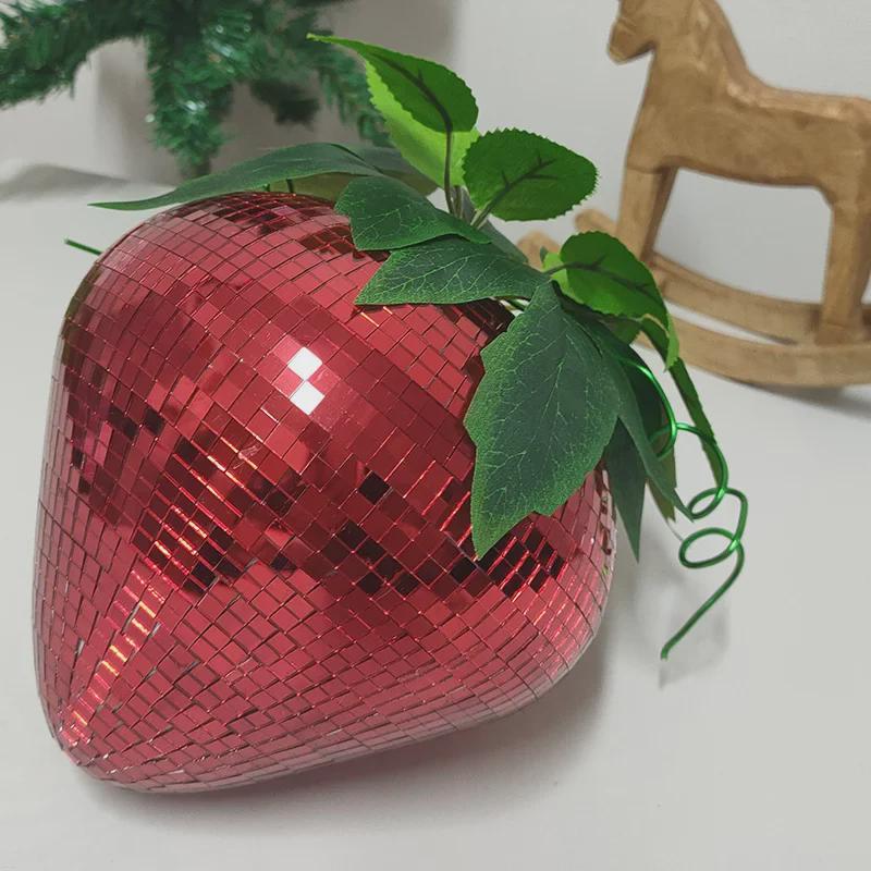 Retro Erdbeere Disco Glaskugel Ornament: Indoor Tischspiegel Handwerk