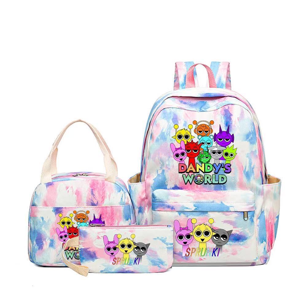 Rhythm zygote student schoolbag children's backpack backpack three-piece set