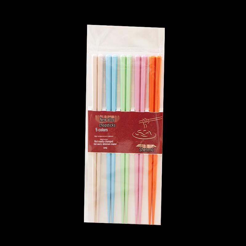 Shenmo Nordic Style Five-Color Alloy Chopsticks Set
