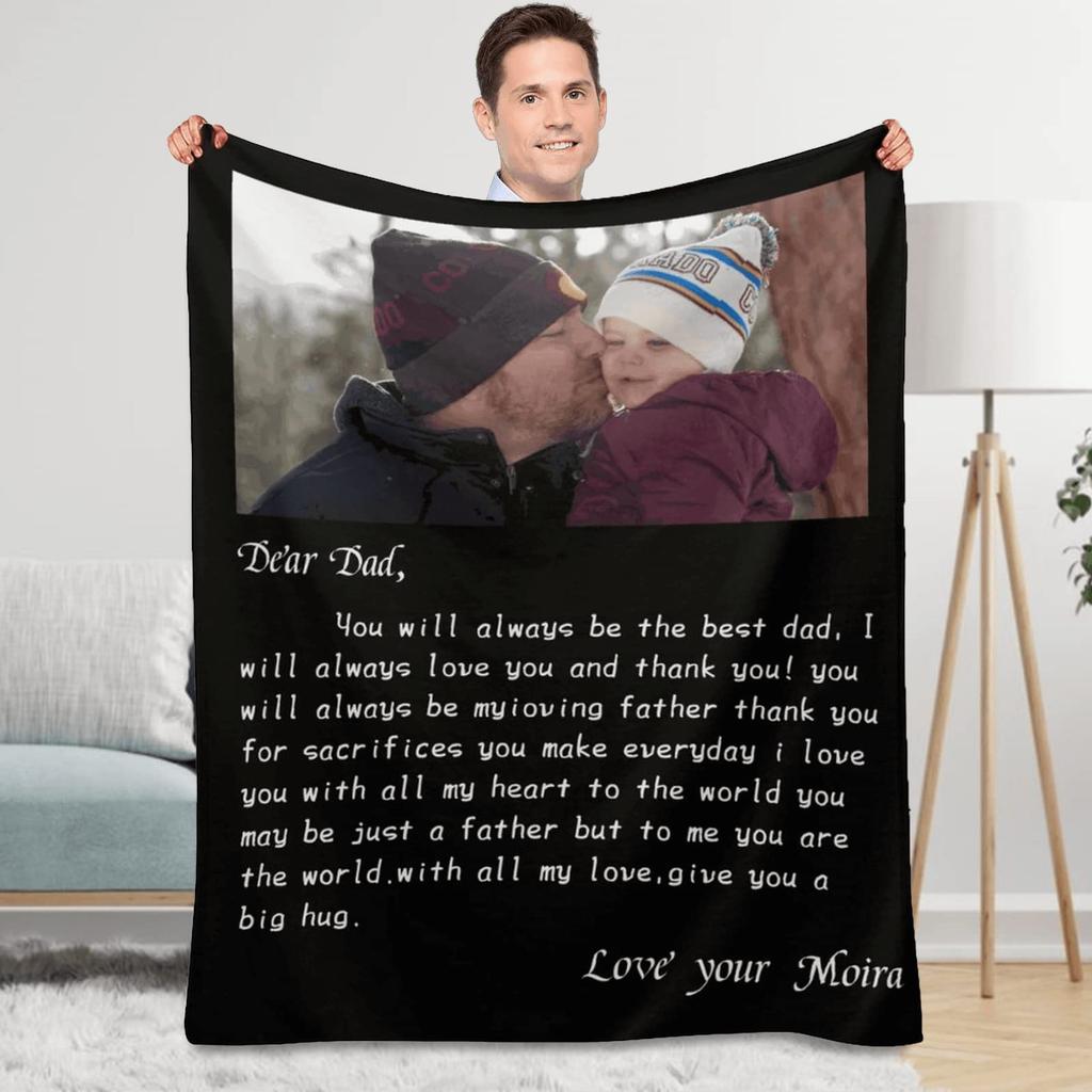 Custom Blanket Flannel Blanket Photo Flannel Blankets for Sofa or Bed Gift DIY Print On Dropshipping